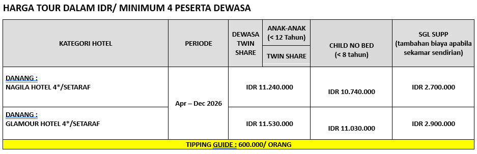 HARGA 4 CAN GO DANANG